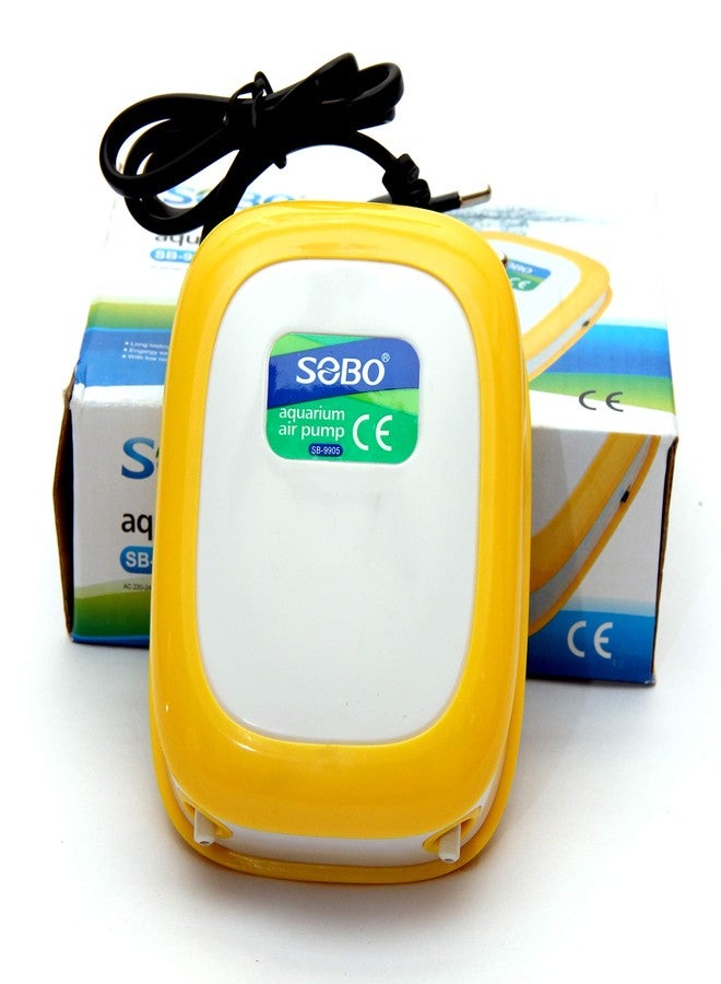 سوبو مضخة هواء صامتة ثنائية الاتجاه من سوبو (أصفر وأبيض)، عبوة من قطعة واحدة - Image 1